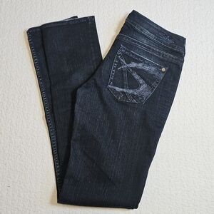 Silver Jeans Aiko Slim Mid-Rise Dark Blue Wash